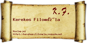 Kerekes Filoméla névjegykártya
